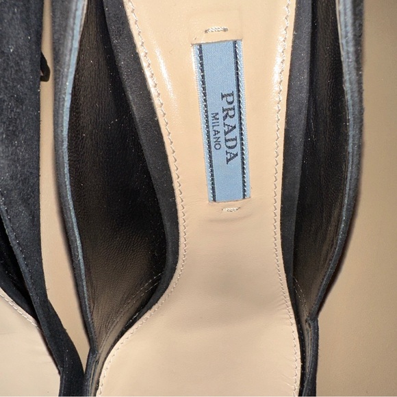 Prada Suede Nero Pointed Pumps Black Suede Wavy Cut 38.5 Kate Middleton’s Style - Picture 13 of 14